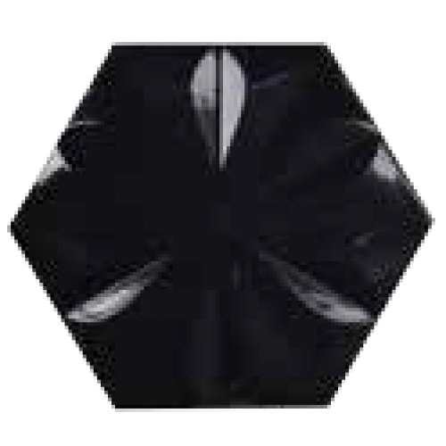 Hexagon Flower Glossy Black - Q-Dekor